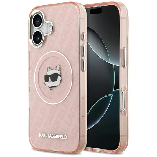 Ovitek MagSafe za Apple iPhone 17, Karl Lagerfeld, IML Choupette`s Head, Roza