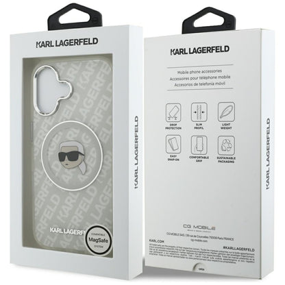 Ovitek MagSafe za Apple iPhone 17, Karl Lagerfeld, IML Karl`s Head, Siv
