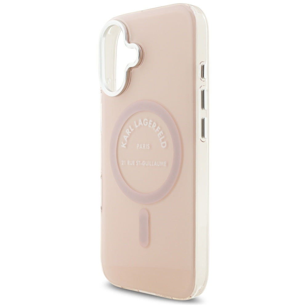 Ovitek MagSafe za Apple iPhone 17, Karl Lagerfeld, IML Logo RSG, Roza