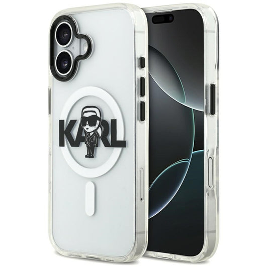 Ovitek MagSafe za Apple iPhone 17, Karl Lagerfeld, IML Sketch Logo Karl, Prozoren