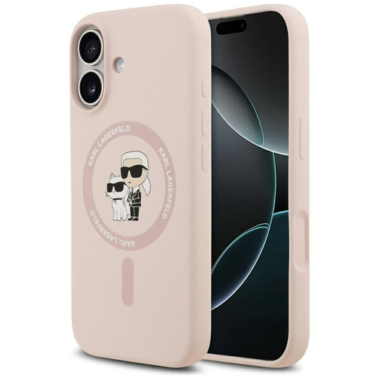 Ovitek MagSafe za Apple iPhone 17, Karl Lagerfeld, Ring Karl & Choupette, Roza