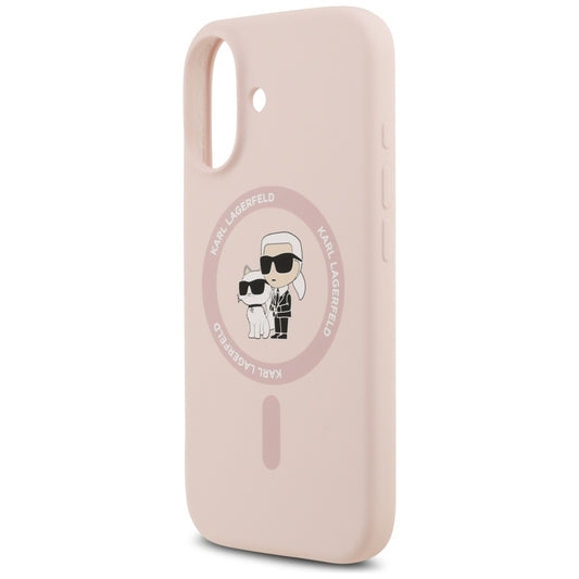 Ovitek MagSafe za Apple iPhone 17, Karl Lagerfeld, Ring Karl & Choupette, Roza