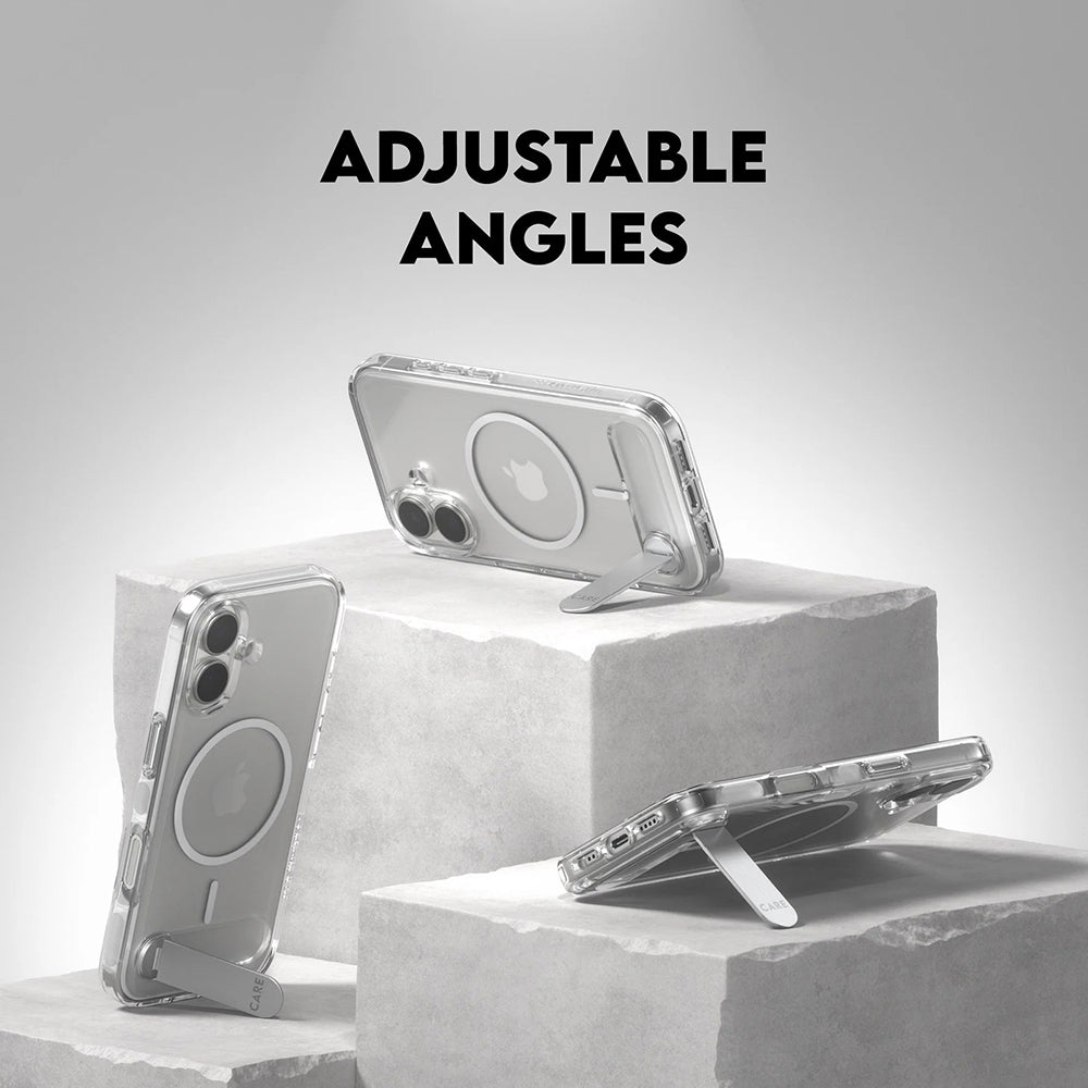 Ovitek MagSafe za Apple iPhone 17, PanzerGlass, s funkcijo stojala, prozoren