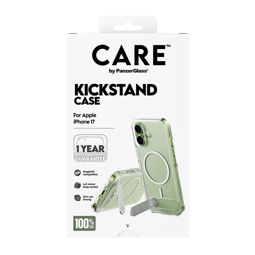 Ovitek MagSafe za Apple iPhone 17, PanzerGlass, s funkcijo stojala, prozoren
