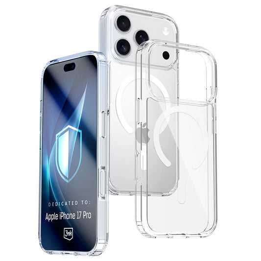 Ovitek MagSafe za Apple iPhone 17 Pro, 3MK, Armor MagCase, Prozoren