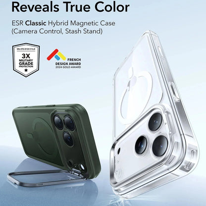 Ovitek MagSafe za Apple iPhone 17 Pro, ESR, Classic Hybrid Kickstand, Satenasto zelen