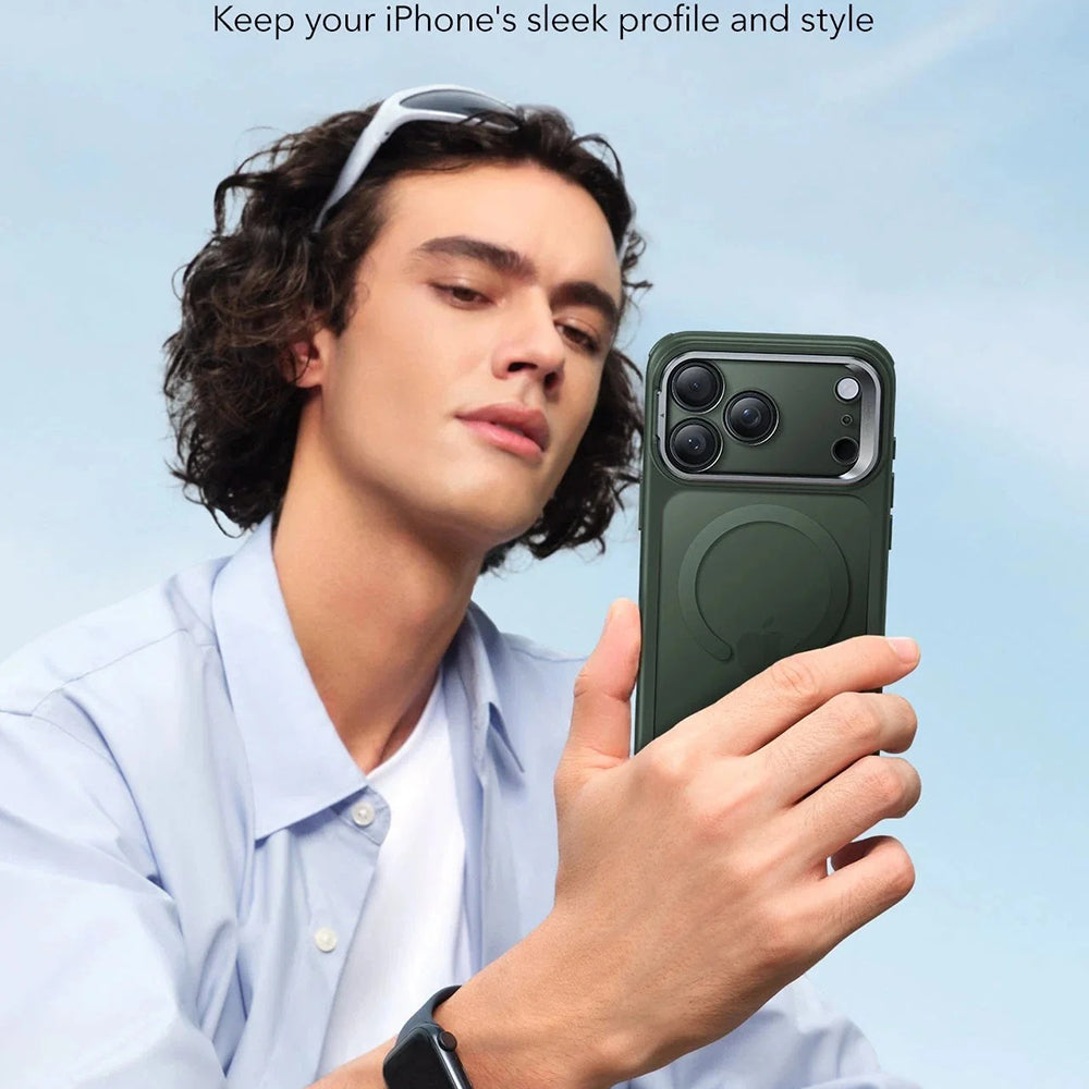 Ovitek MagSafe za Apple iPhone 17 Pro, ESR, Classic Hybrid Kickstand, Satenasto zelen