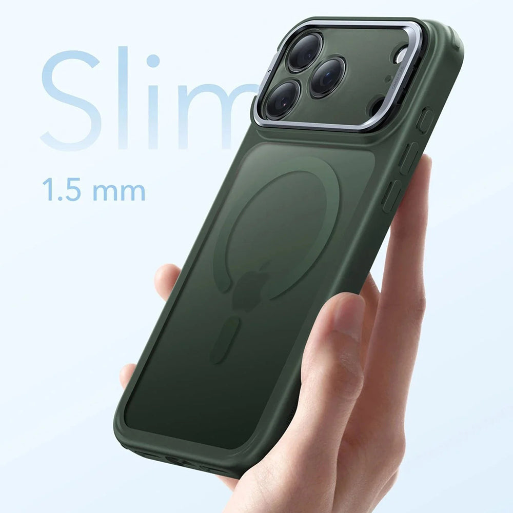 Ovitek MagSafe za Apple iPhone 17 Pro, ESR, Classic Hybrid Kickstand, Satenasto zelen