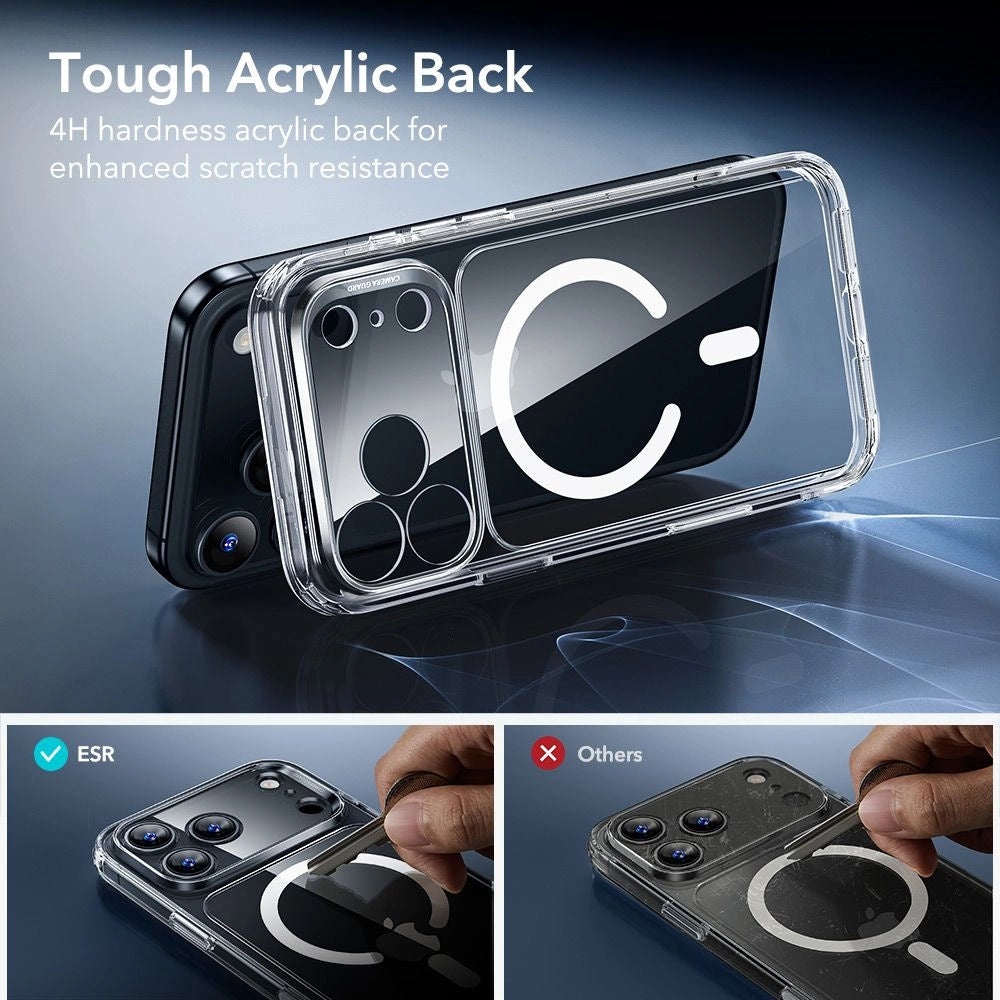 Ovitek MagSafe za Apple iPhone 17 Pro, ESR, Classic Hybrid s zaščitnikom zaslona, Prozoren