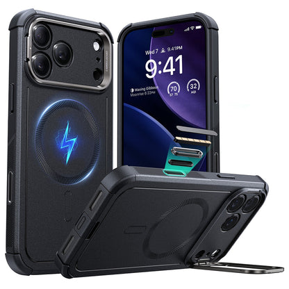 Ovitek MagSafe za Apple iPhone 17 Pro, ESR, Cyber Armor Kickstand, Črn