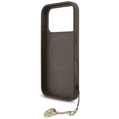 MagSafe ovitek za Apple iPhone 17 Pro, Guess, 4G Charm Cradle, rjava