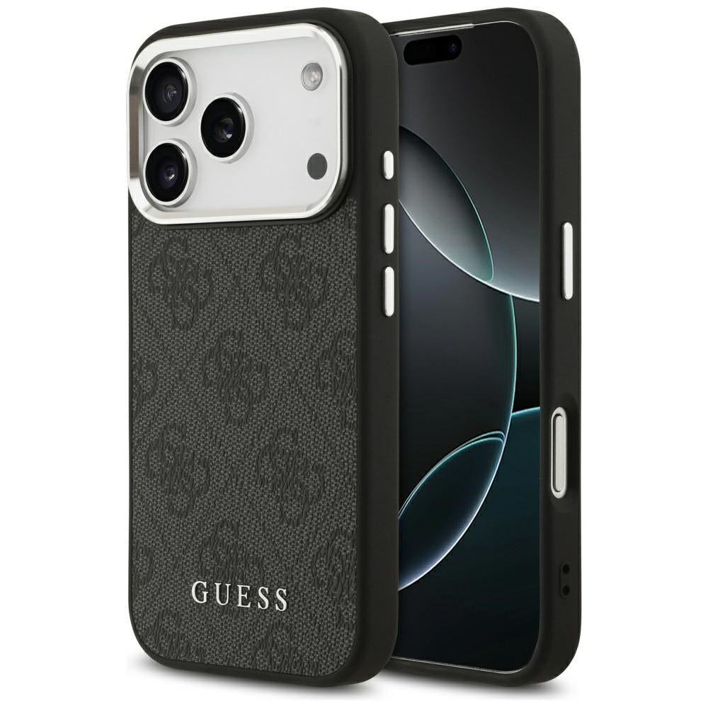 MagSafe ovitek za Apple iPhone 17 Pro, Guess, 4G Classic Logo, črn