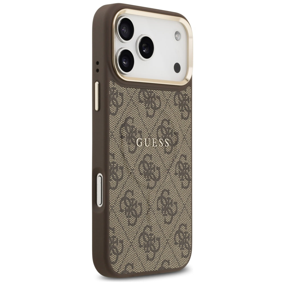 MagSafe ovitek za Apple iPhone 17 Pro, Guess, 4G Classic, rjava