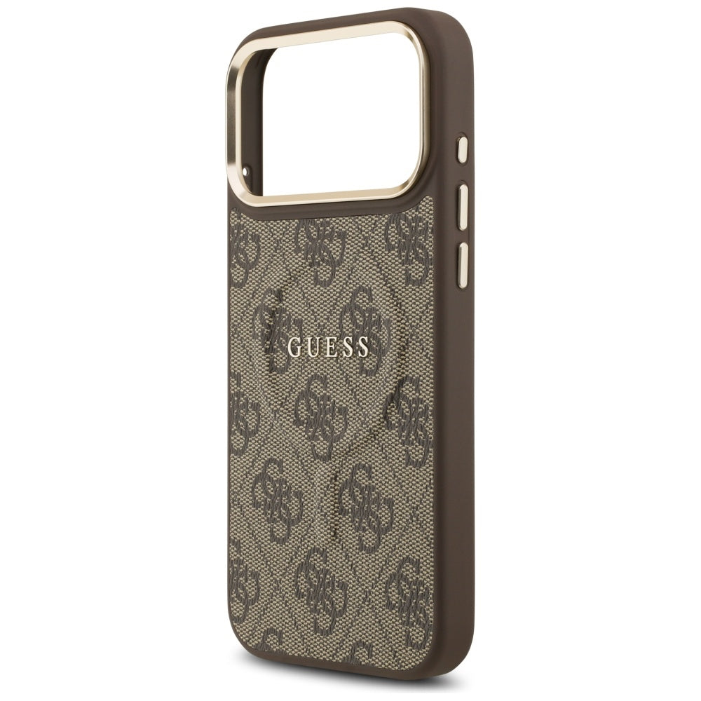 MagSafe ovitek za Apple iPhone 17 Pro, Guess, 4G Classic, rjava