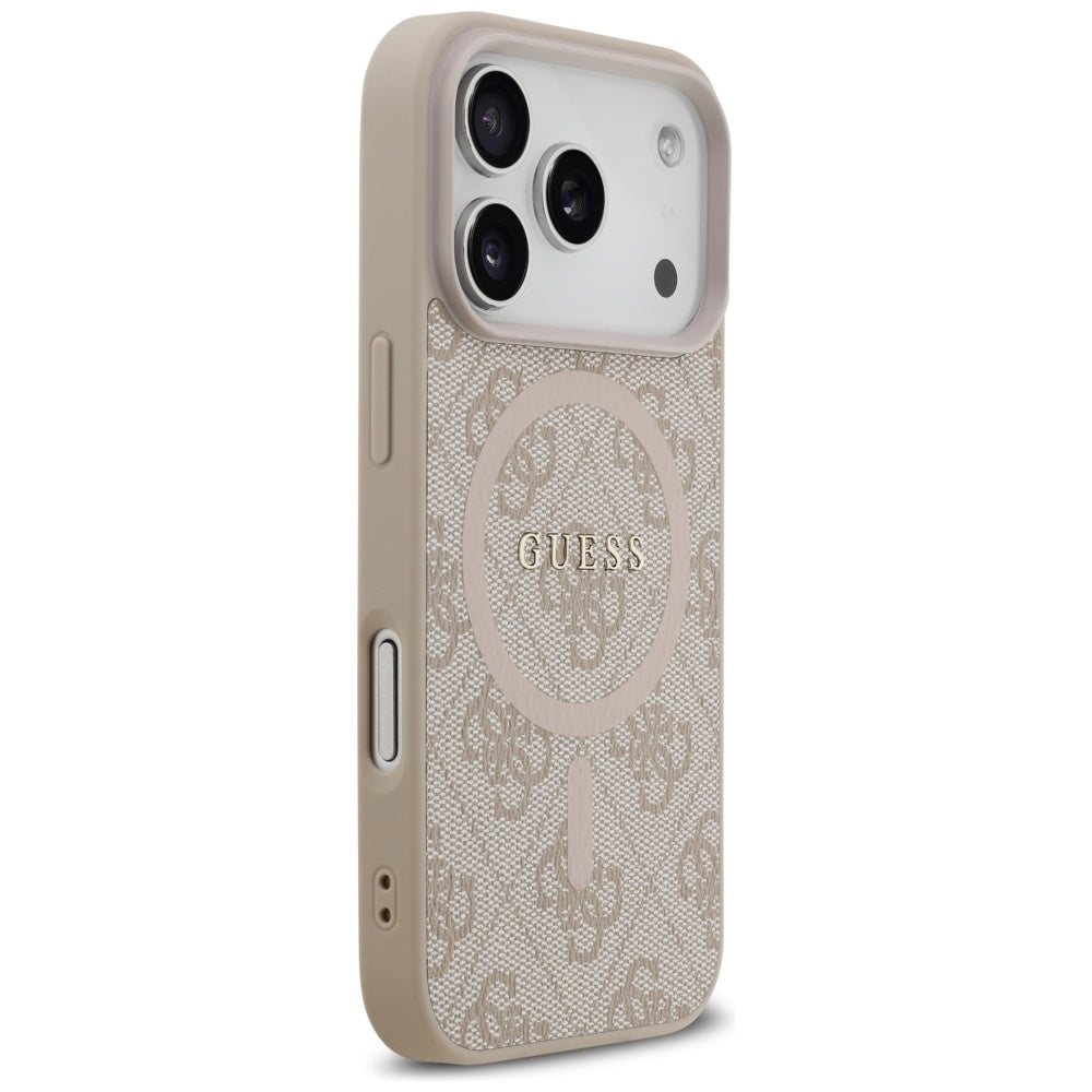 Ovitek MagSafe za Apple iPhone 17 Pro, Guess, 4G Ring Classic Logo, Roza