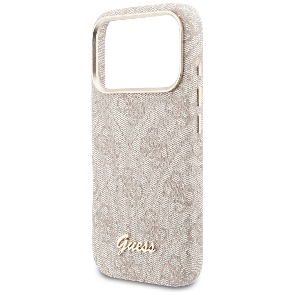 Ovitek MagSafe za Apple iPhone 17 Pro, Guess, 4G Script Logo, Roza