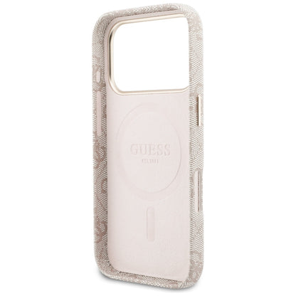 Ovitek MagSafe za Apple iPhone 17 Pro, Guess, 4G Script Logo, Roza