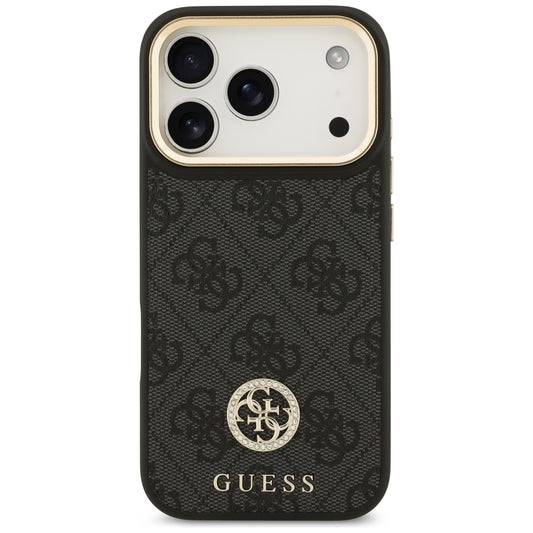 MagSafe ovitek za Apple iPhone 17 Pro, Guess, 4G Strass Logo, črn
