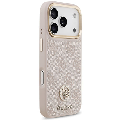 MagSafe ovitek za Apple iPhone 17 Pro, Guess, 4G Strass Logo, Roza