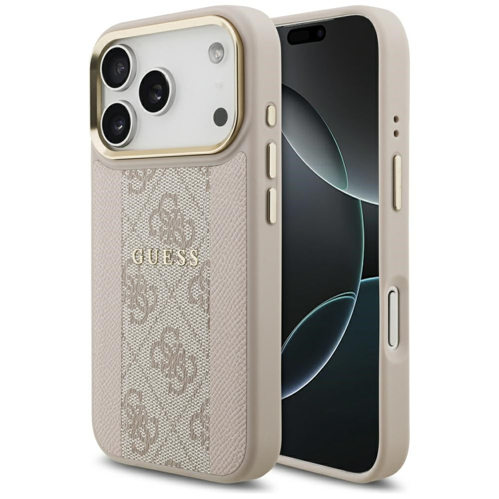 MagSafe ovitek za Apple iPhone 17 Pro, Guess, 4G Stripe, Roza