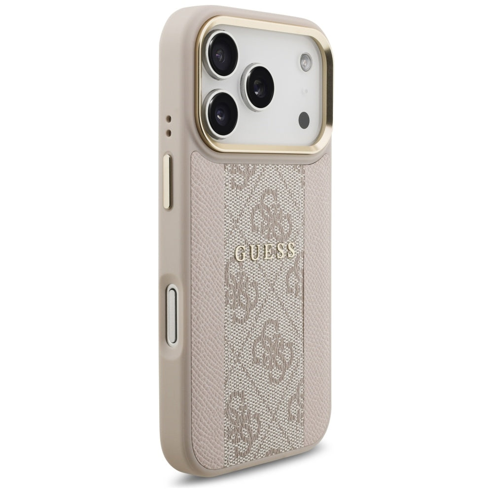 MagSafe ovitek za Apple iPhone 17 Pro, Guess, 4G Stripe, Roza