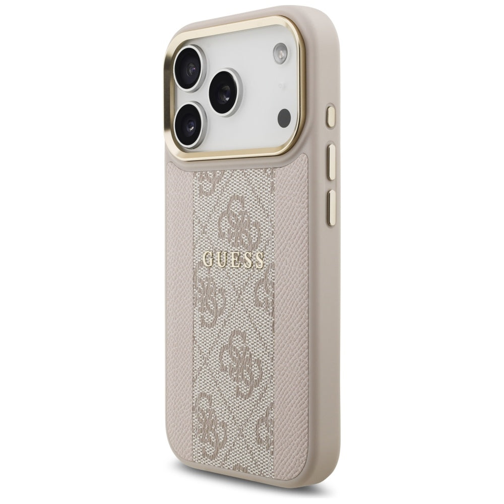 MagSafe ovitek za Apple iPhone 17 Pro, Guess, 4G Stripe, Roza