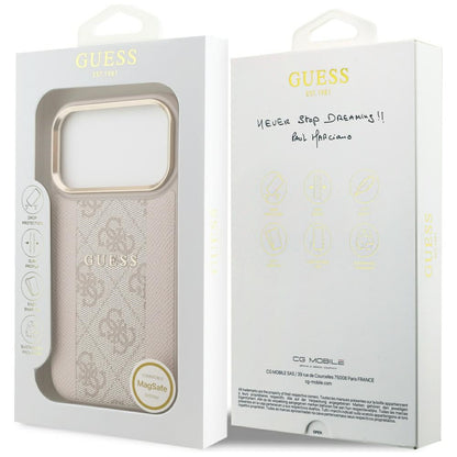 MagSafe ovitek za Apple iPhone 17 Pro, Guess, 4G Stripe, Roza