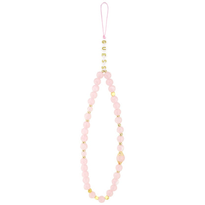 MagSafe ovitek za Apple iPhone 17 Pro, Guess, 4G Triangle Logo with Pearl Strap, Roza