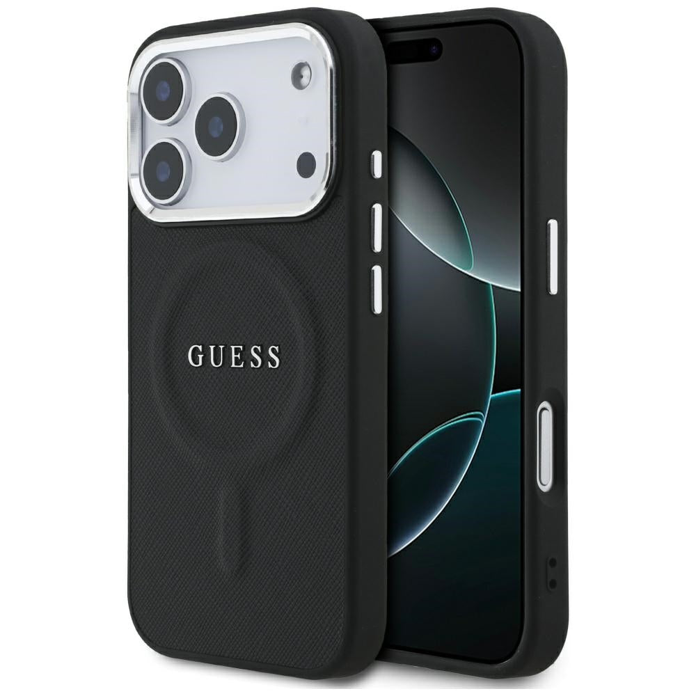 MagSafe ovitek za Apple iPhone 17 Pro, Guess, Classic Logo, črn