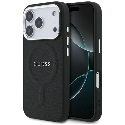 MagSafe ovitek za Apple iPhone 17 Pro, Guess, Classic Logo, črn
