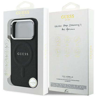 MagSafe ovitek za Apple iPhone 17 Pro, Guess, Classic Logo, črn