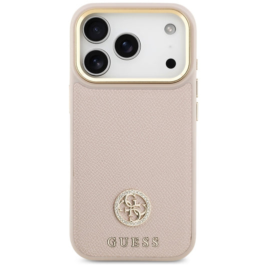 Ovitek MagSafe za Apple iPhone 17 Pro, Guess, Grained Strass Logo, Roza