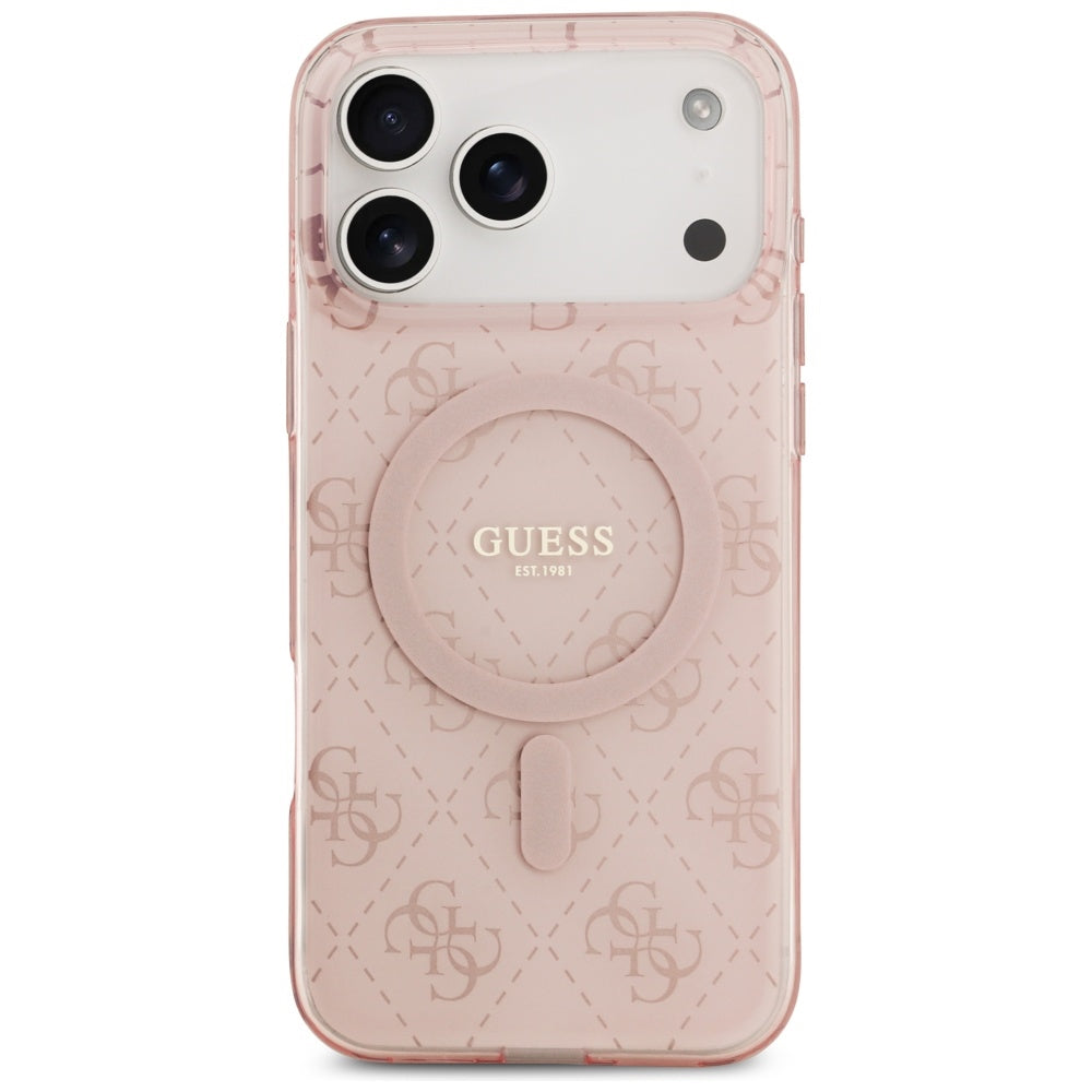 Ovitek MagSafe za Apple iPhone 17 Pro, Guess, IML 4G Background, Roza