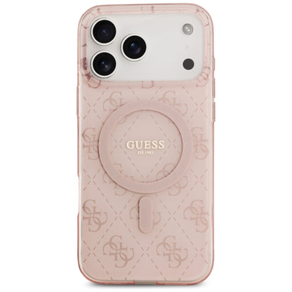 Ovitek MagSafe za Apple iPhone 17 Pro, Guess, IML 4G Background, Roza