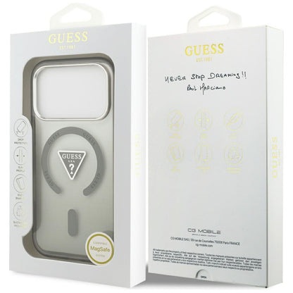 Ovitek MagSafe za Apple iPhone 17 Pro, Guess, IML Gradient Triangle Logo, Kaki