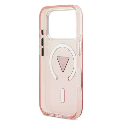 Ovitek MagSafe za Apple iPhone 17 Pro, Guess, IML Gradient Triangle Logo, Roza