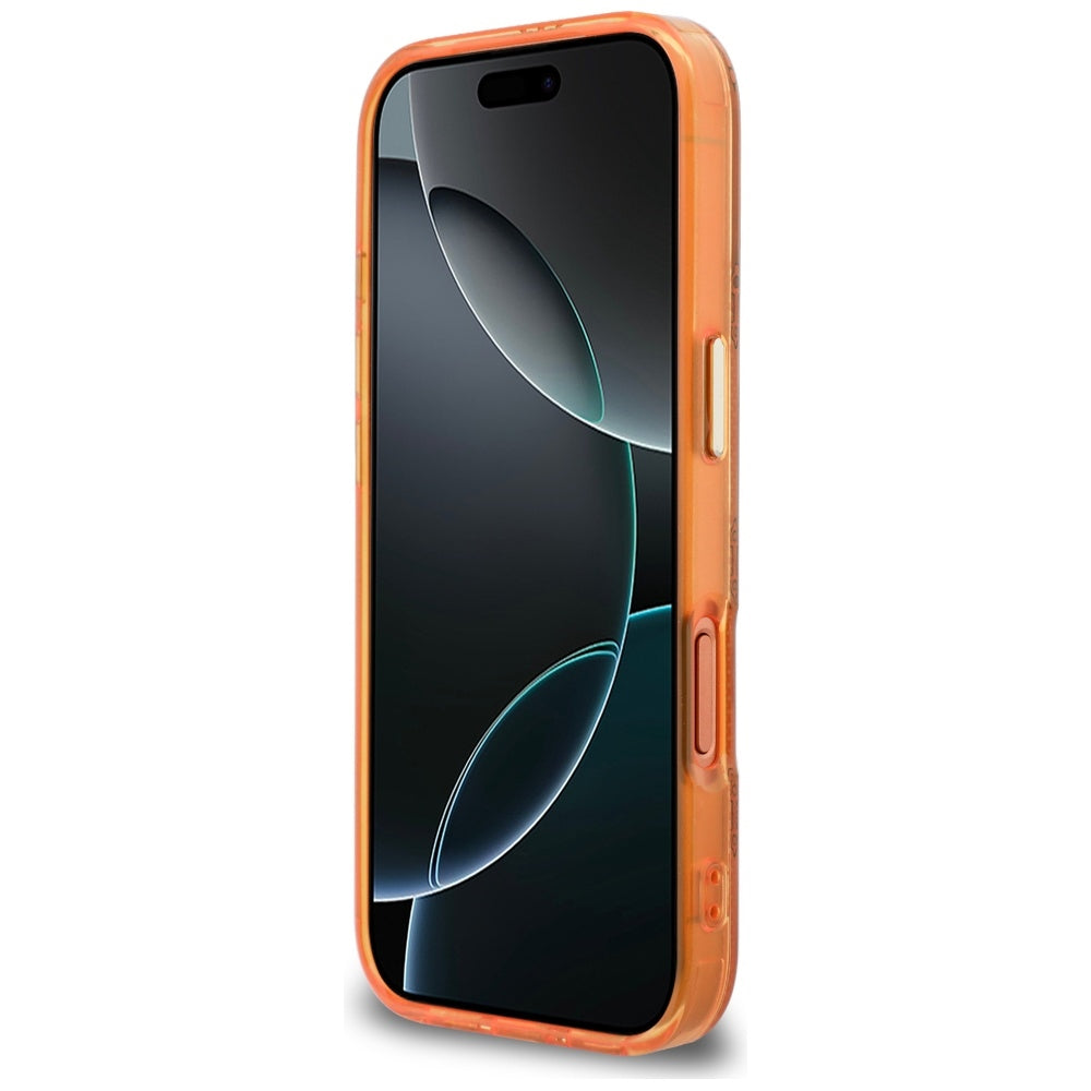Ovitek MagSafe za Apple iPhone 17 Pro, Guess, IML Peony Dot, Oranžen