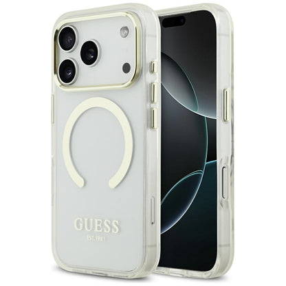 Ovitek MagSafe za Apple iPhone 17 Pro, Guess, Metal Outline, Zlat