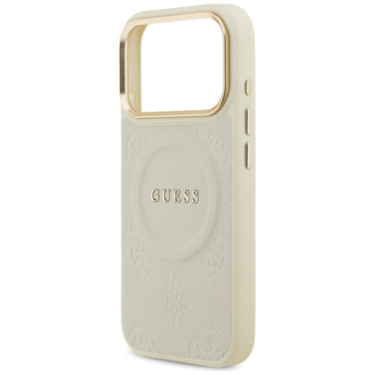 MagSafe ovitek za Apple iPhone 17 Pro, Guess, Peony Hot Stamp, Bež