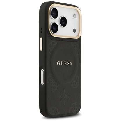 Ovitek MagSafe za Apple iPhone 17 Pro, Guess, Peony Hot Stamp, Črn