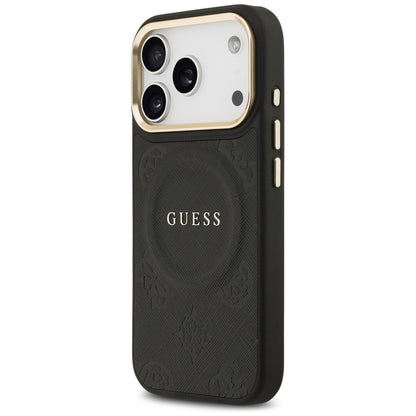 Ovitek MagSafe za Apple iPhone 17 Pro, Guess, Peony Hot Stamp, Črn