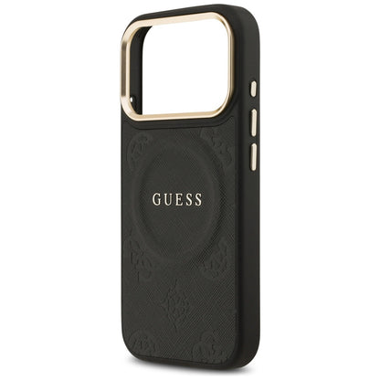Ovitek MagSafe za Apple iPhone 17 Pro, Guess, Peony Hot Stamp, Črn