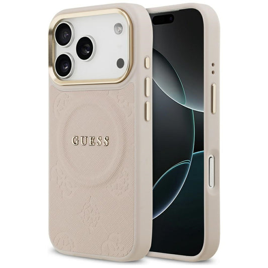 Ovitek MagSafe za Apple iPhone 17 Pro, Guess, Peony Hot Stamp, Roza