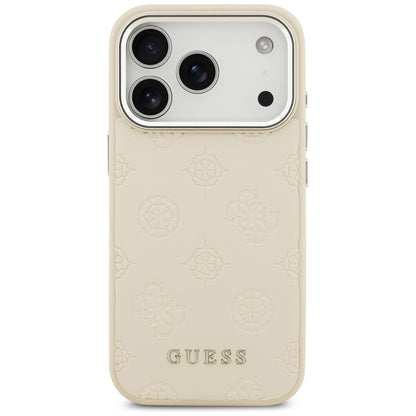 Ovitek MagSafe za Apple iPhone 17 Pro, Guess, Peony Hot Stamp Script, Bež