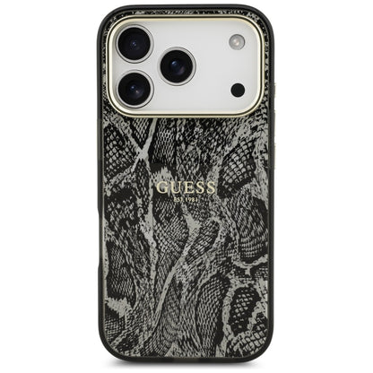 Ovitek MagSafe za Apple iPhone 17 Pro, Guess, Python vzorec, Črna