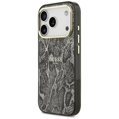 Ovitek MagSafe za Apple iPhone 17 Pro, Guess, Python vzorec, Črna