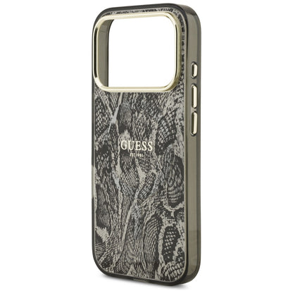 Ovitek MagSafe za Apple iPhone 17 Pro, Guess, Python vzorec, Črna
