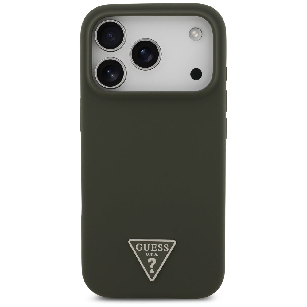Ovitek MagSafe za Apple iPhone 17 Pro, Guess, Triangle Logo, Kaki