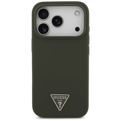 Ovitek MagSafe za Apple iPhone 17 Pro, Guess, Triangle Logo, Kaki