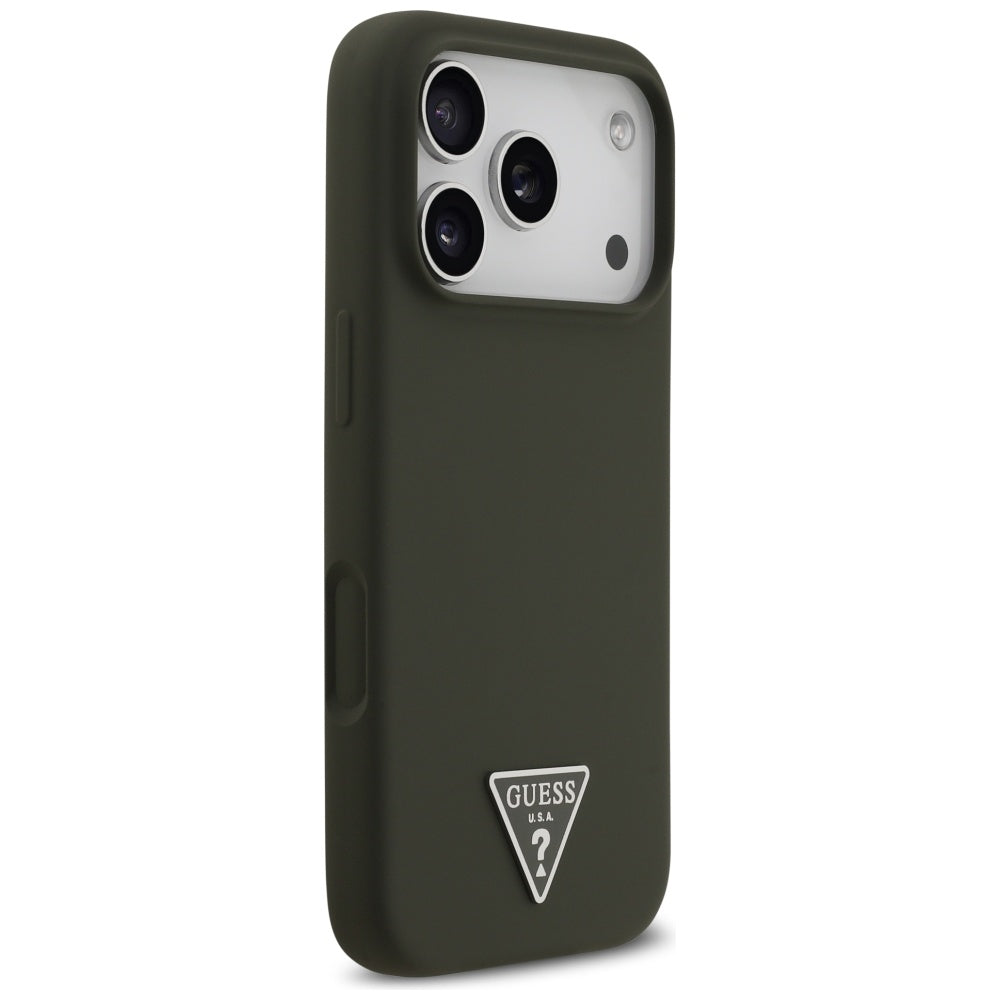 Ovitek MagSafe za Apple iPhone 17 Pro, Guess, Triangle Logo, Kaki
